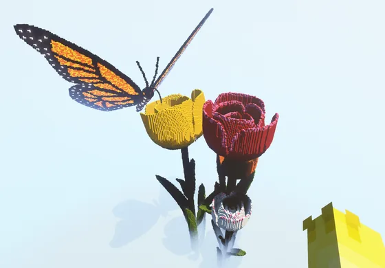 Butterfly and Tulip Build Minecraft schematic