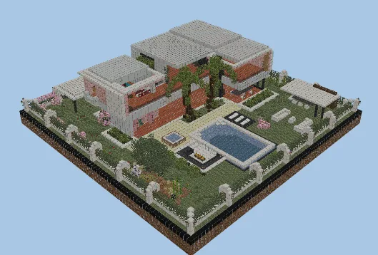 Modern Two-Story House Minecraft schematic