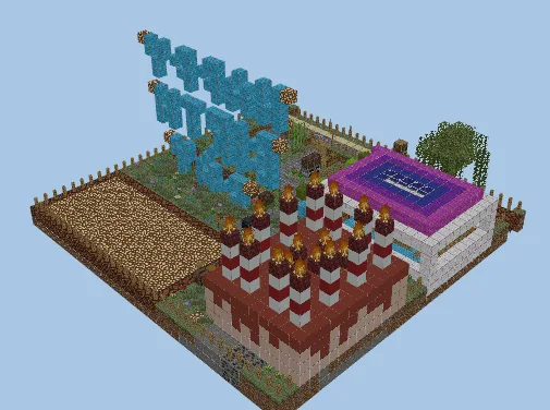 Celebration Area with Gifts and Food Minecraft schematic