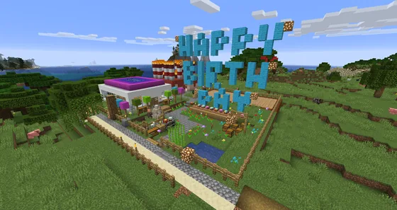 Celebration Area with Gifts and Food Minecraft schematic