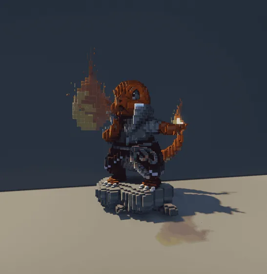 Charmander Statue Build Minecraft schematic