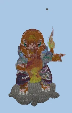 Charmander Statue Build Minecraft schematic