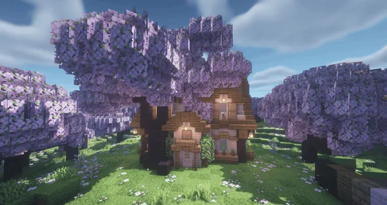 Cherry Blossom Cottage House Minecraft schematic