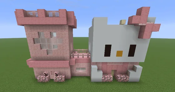 Cherry Blossom Hello Kitty House Minecraft schematic