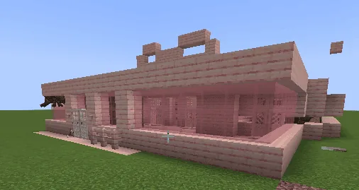 Cherry Blossom Home With Storage Minecraft schematic