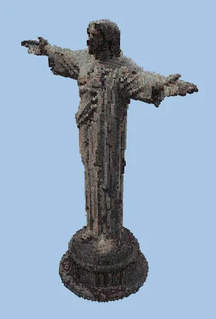 Christ the Redeemer Statue - Gray Terracotta Build Minecraft schematic