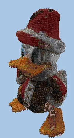 Christmas Donald Duck Statue Minecraft schematic preview