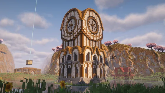 Clock Tower Mob Farm Structure Minecraft schematic