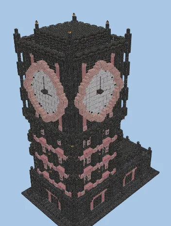 Cobblestone Generator Clock Tower Minecraft schematic