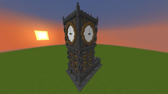 Cobblestone Generator Clock Tower Minecraft schematic