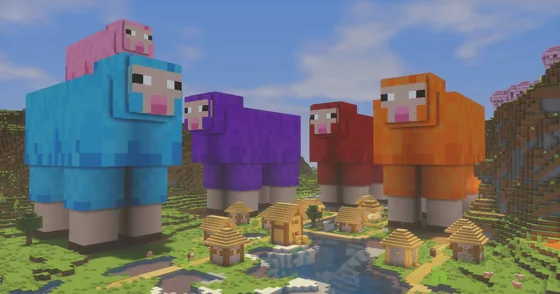 Colorful Sheep Statue Build Minecraft schematic