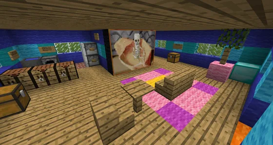 Colorful Two-Story Pokie House Minecraft schematic