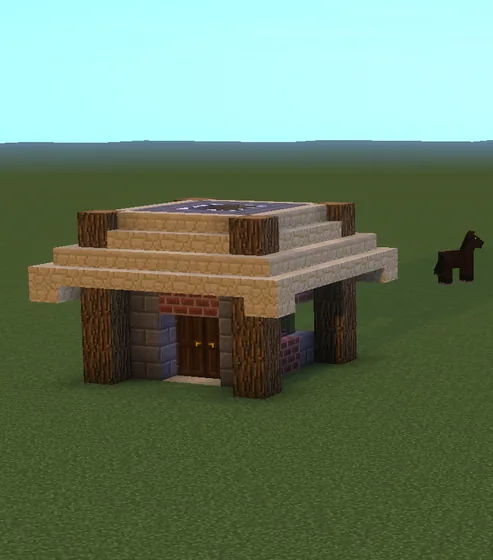Compact 2x2 Player House Minecraft schematic