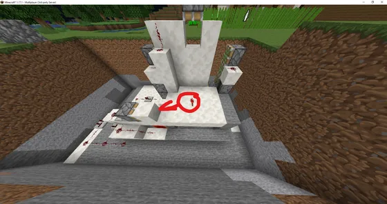 Compact 3x3 Redstone Piston Door Minecraft schematic