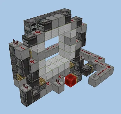 Compact 4x4 Piston Door Minecraft schematic