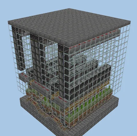 Compact Automatic Bamboo Farm Minecraft schematic preview