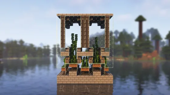 Compact Automatic Bamboo Farm Minecraft schematic