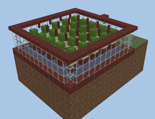 Compact Automatic Cactus Farming Setup Minecraft schematic