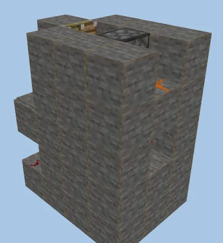 Compact Hidden Door Mechanism Minecraft schematic