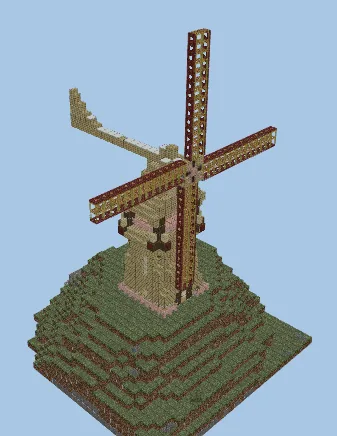 Compact Hillside Windmill Minecraft schematic