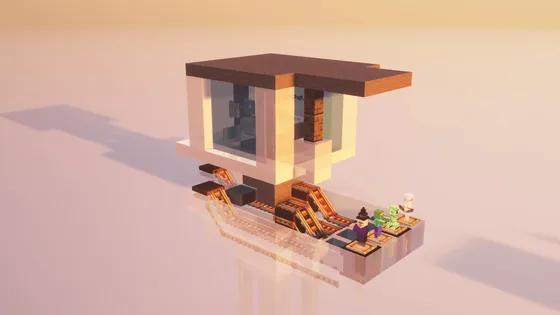 Compact Mob Sorter Without Redstone Minecraft schematic