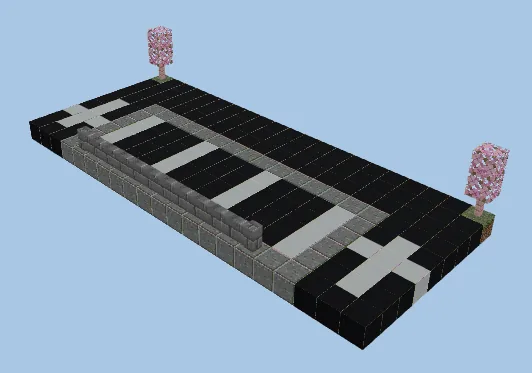 Compact Three-Car Asphalt Parking Lot Minecraft schematic preview
