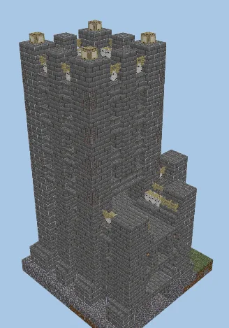 Corner Tower for Fortress Builds Minecraft schematic preview