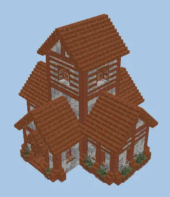 Cozy Furnished Medieval Home for Minecraft Survival Worlds Minecraft schematic preview