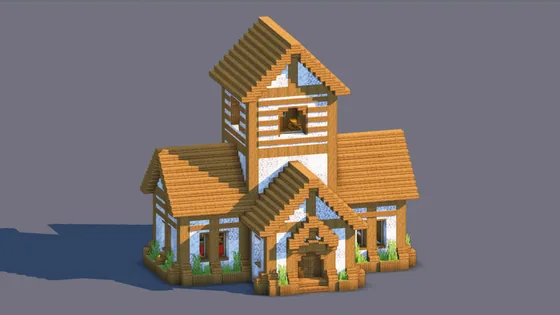 Cozy Furnished Medieval Home for Minecraft Survival Worlds Minecraft schematic