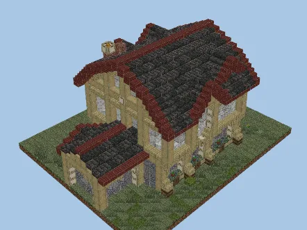 Cozy Medieval Village House Schematic for Minecraft Minecraft schematic preview