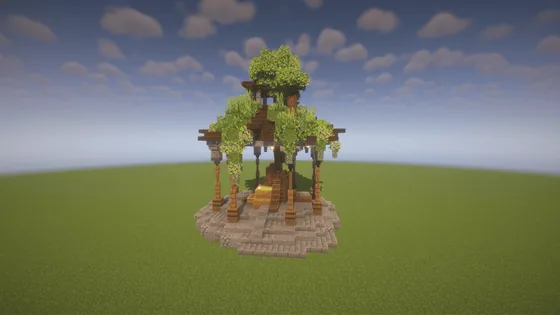 Cozy Rustic Medieval Arbor Minecraft schematic