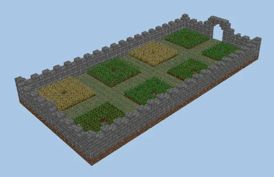 Creative Garden and Farm Build Minecraft schematic preview