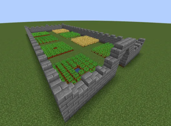Creative Garden and Farm Build Minecraft schematic