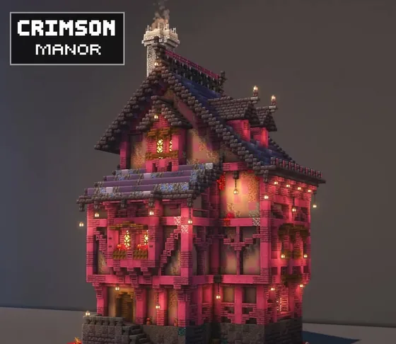 Crimson Root Mansion Structure Minecraft schematic