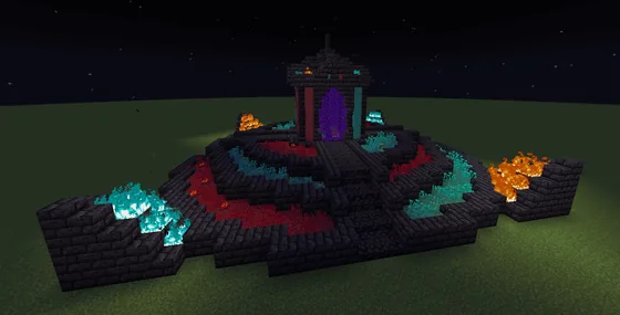 Crimson Warped Portal Decor Minecraft schematic