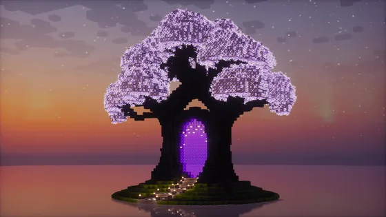 Custom Amethyst Tree Nether Portal Design Minecraft schematic