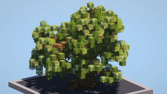 Custom Azalea Tree Structure Minecraft schematic