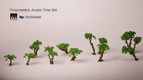Custom Jungle Tree Asset Pack for Minecraft Landscaping Minecraft schematic
