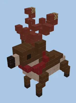 Cute Christmas Reindeer Statue Minecraft schematic
