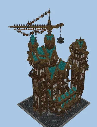 Cyan Steampunk Mansion Minecraft schematic