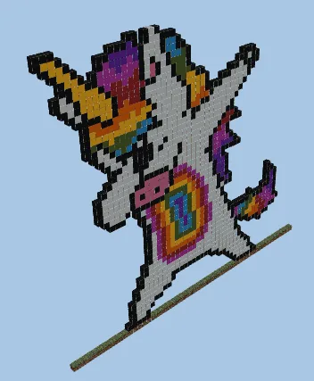 Dabbing Unicorn Pixel Art Minecraft schematic preview