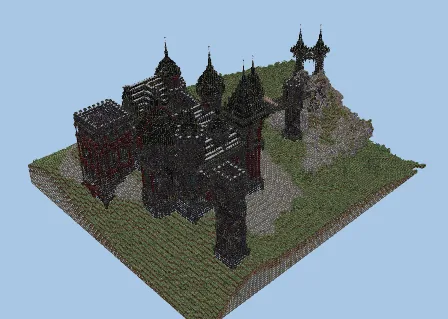 Late Game Dark Castle Base Minecraft schematic preview