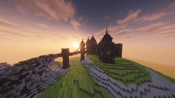 Late Game Dark Castle Base Minecraft schematic