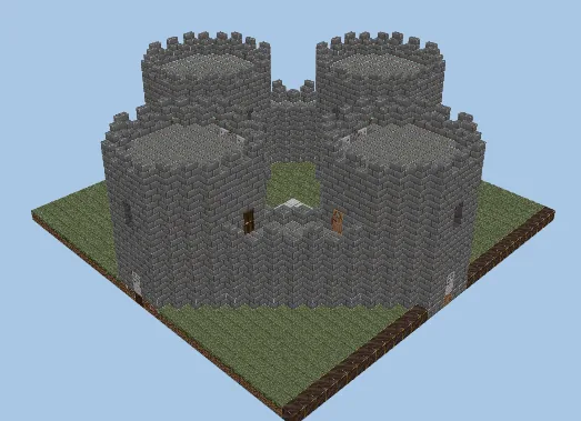 Dark Four-Way Castle Minecraft schematic