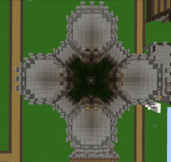 Dark Four-Way Castle Minecraft schematic