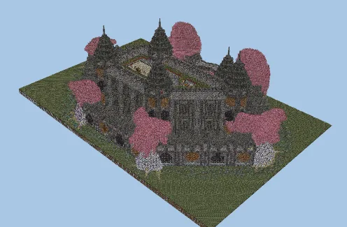 Dark Mystical Castle Build Minecraft schematic