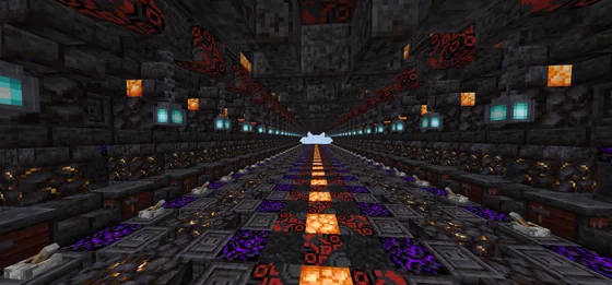 Dark Themed Trading Hall Structure Minecraft schematic