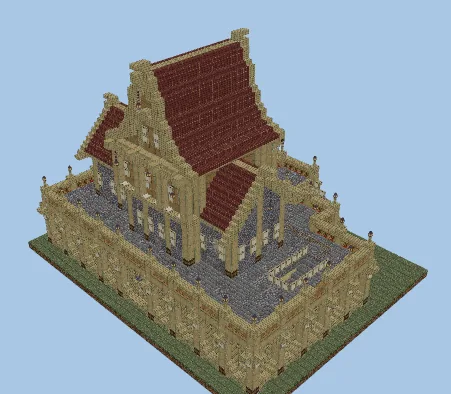Decorated Medieval Villager Trading Hall Minecraft schematic