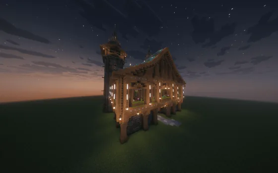 Detailed Fantasy Medieval Manor Build Minecraft schematic