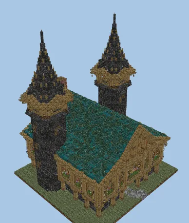Detailed Fantasy Medieval Manor Build Minecraft schematic